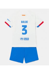 Barcelona Alejandro Balde #3 Jalkapallovaatteet Lasten Vieraspeliasu 2023-24 Lyhythihainen (+ Lyhyet housut)